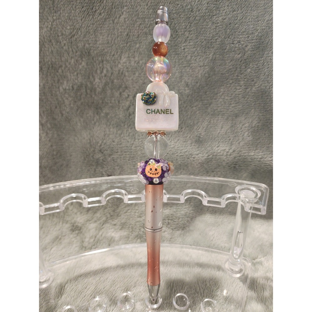 Beaded‎ Halloween Pumpkin Chanel Inspired Designer Pen Decorative